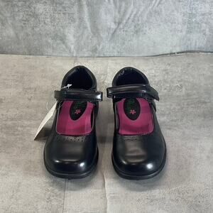 PETALIA Little Girl's Black Round-Toe Slip-On School Shoes SZ 11